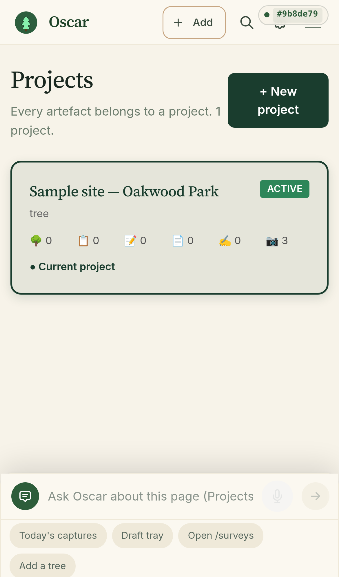 Oscar Projects page